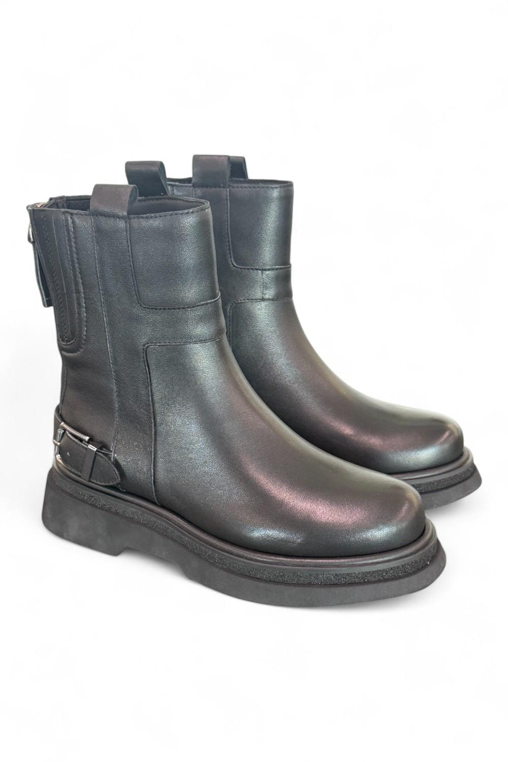 Stivaletto platform fibbia nero Bruno Premi 