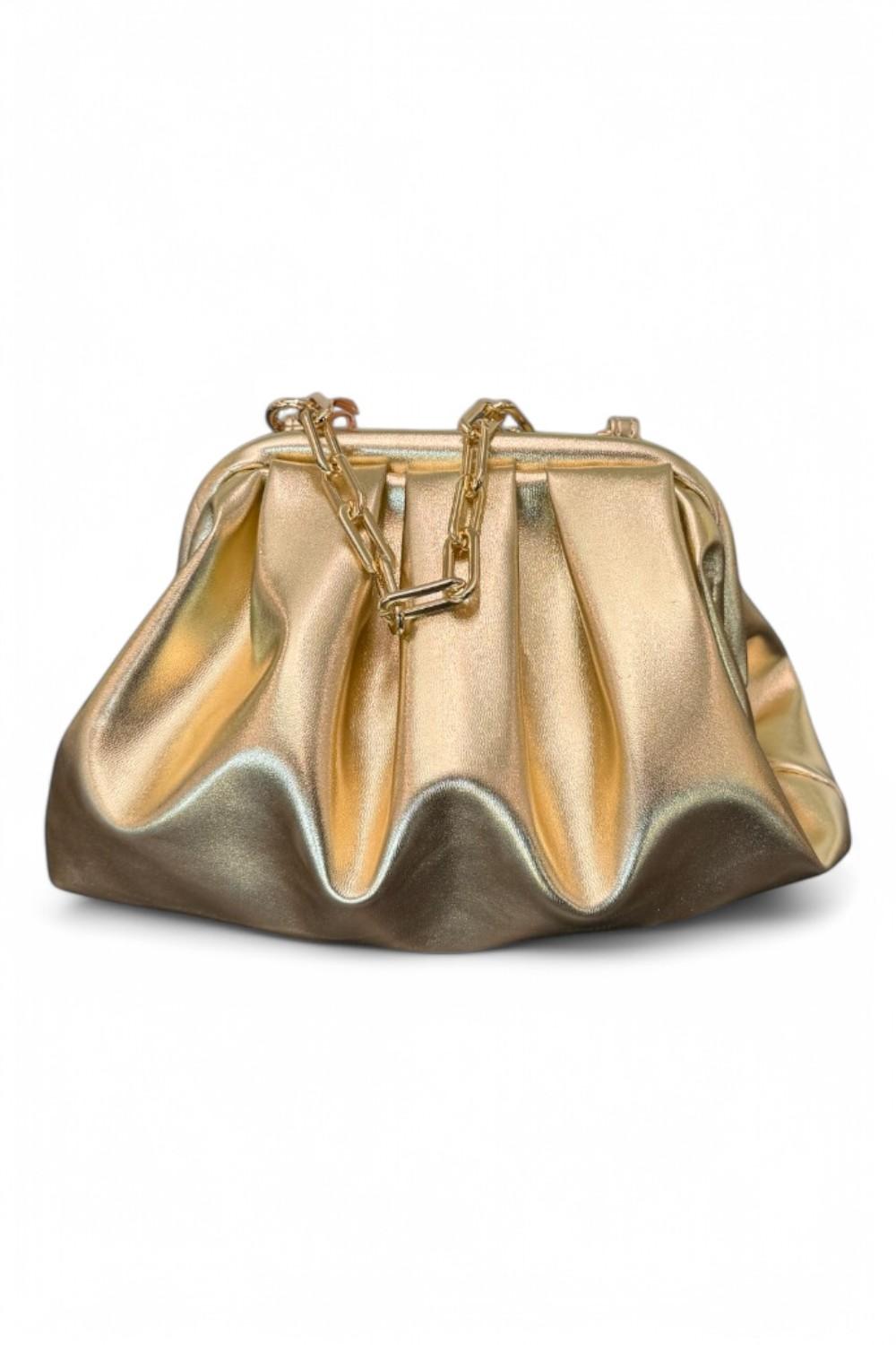 Pochette piccola pouf Scarlet platino 