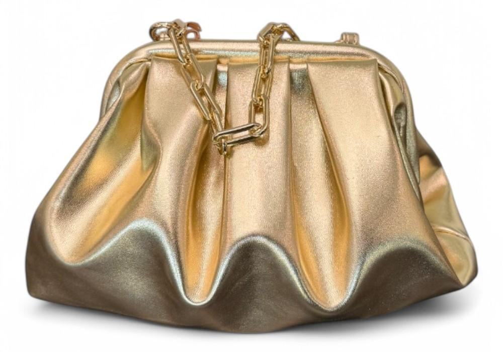 Pochette piccola pouf Scarlet platino 