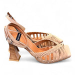 Sandalo con mignon intrecciati beige Alarcon<BR/> 