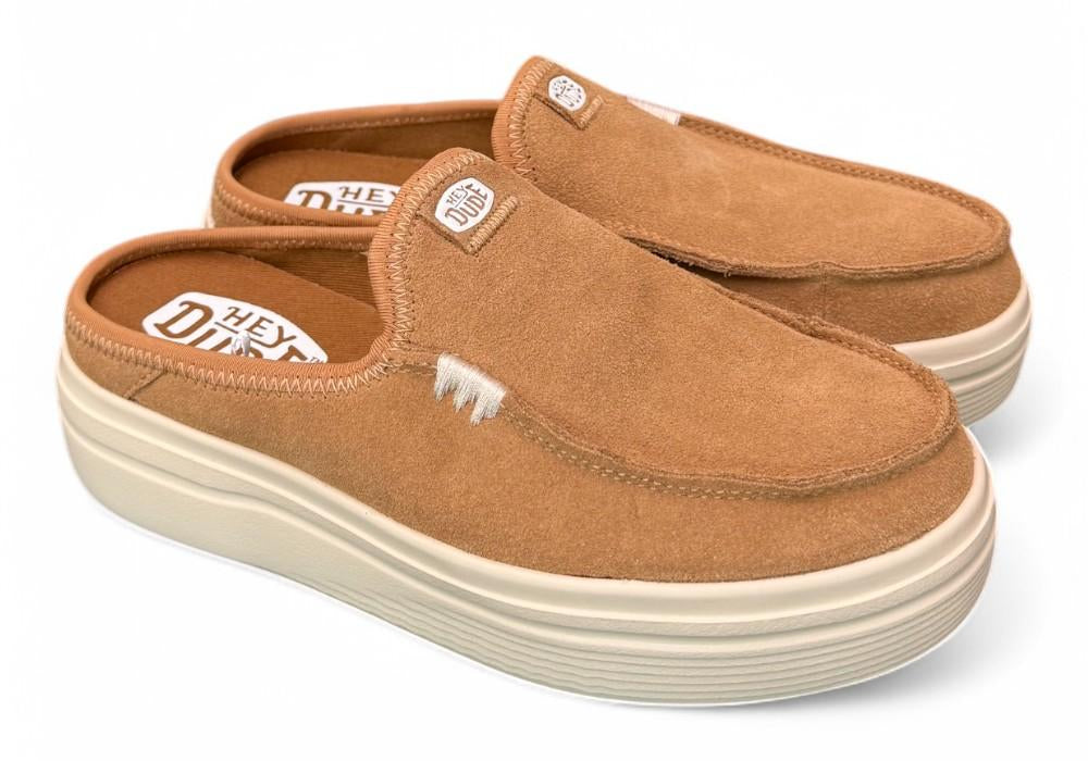 Sabot Hey Dude Austin Lift suede cuoio<BR/> 