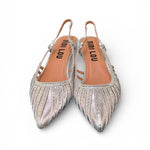 Slingback laminata argento Bibi Lou 