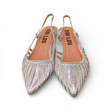 Slingback laminata argento Bibi Lou 