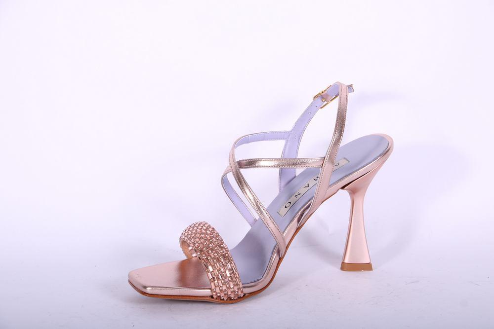Sandalo incrocio strass rame  Albano 