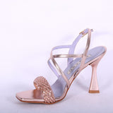 Sandalo incrocio strass rame  Albano 