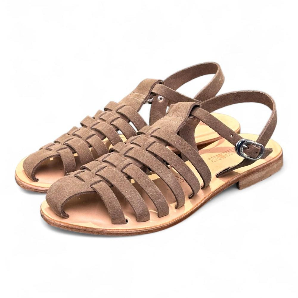Sandalo gabbia in suede beige Stringart 