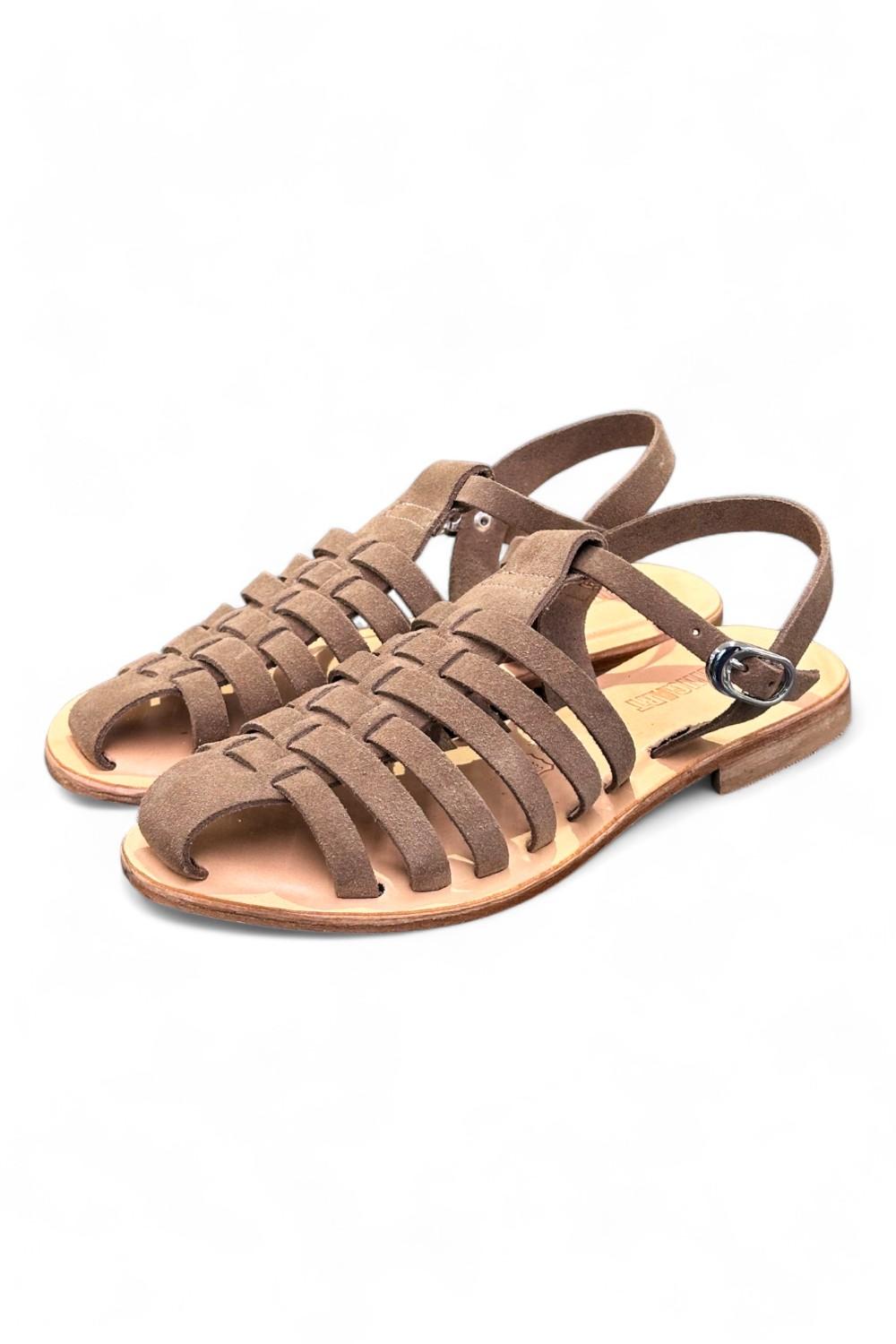 Sandalo gabbia in suede beige Stringart 
