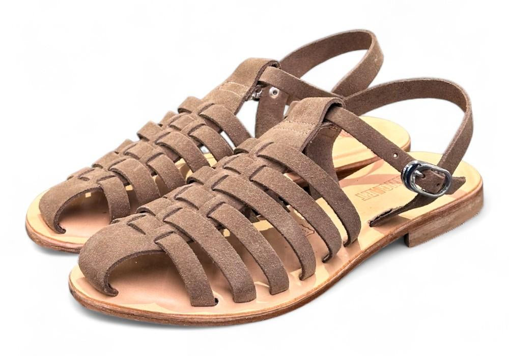 Sandalo gabbia in suede beige Stringart 