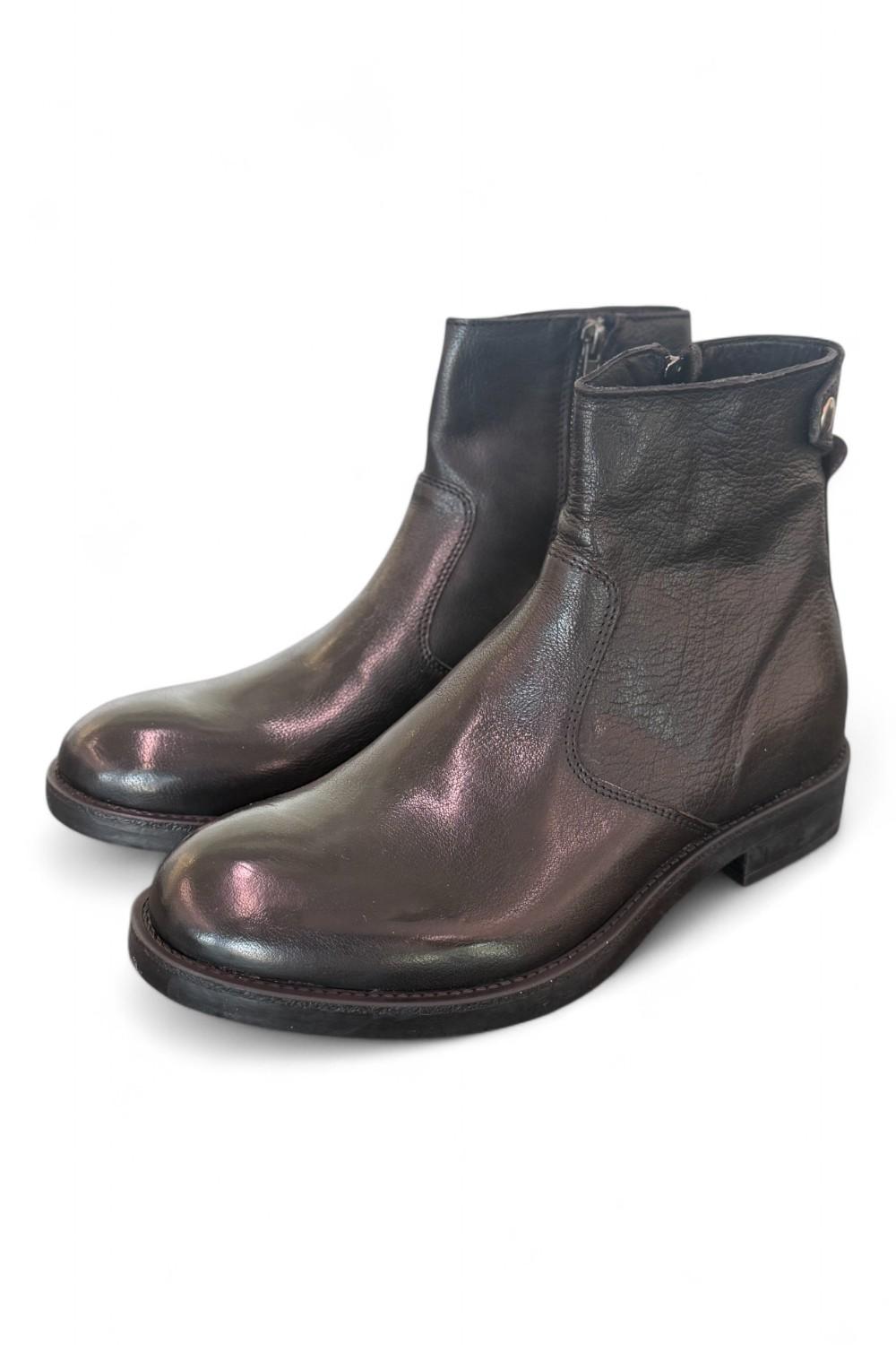 Stivaletto zip pelle nera Pawelks 