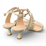 Sandalo cintino T borchie pelle latte Isabelle Paris 