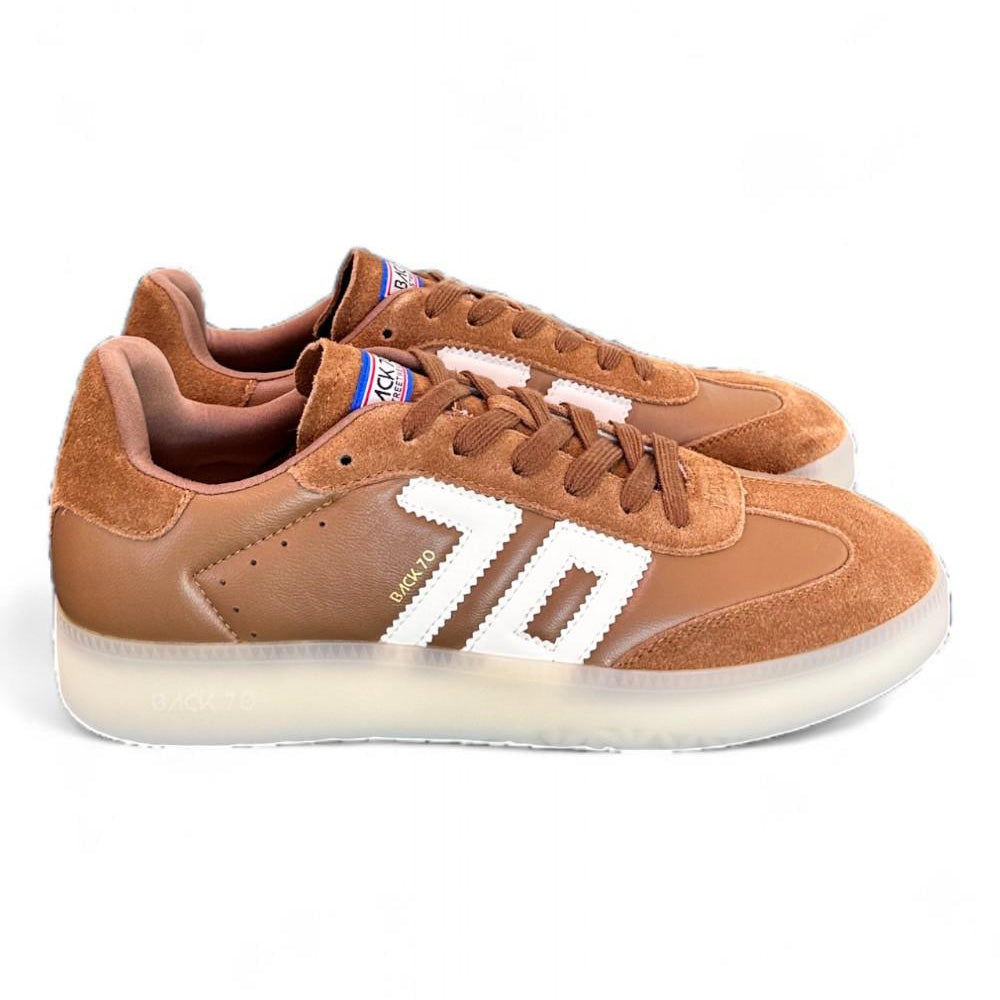 Sneaker uomo Boston Back 70 cuoio bianca 