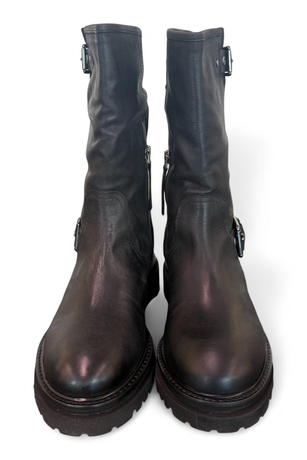 Stivale biker 3/4 nabuk nero Janet<BR/> 