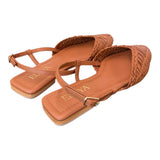 Slingback intrecciata pelle cuoio Elaya 
