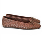 Ballerina intrecciata in pelle testa di moro Inuovo<BR/> 