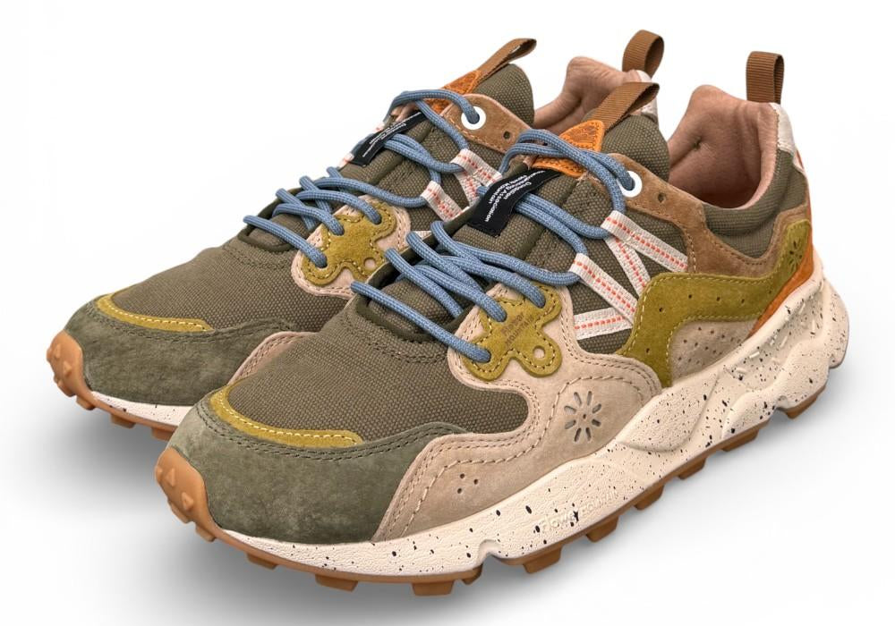 Sneaker uomo Yamano 3 1F06 canvas military Flower Mountain 