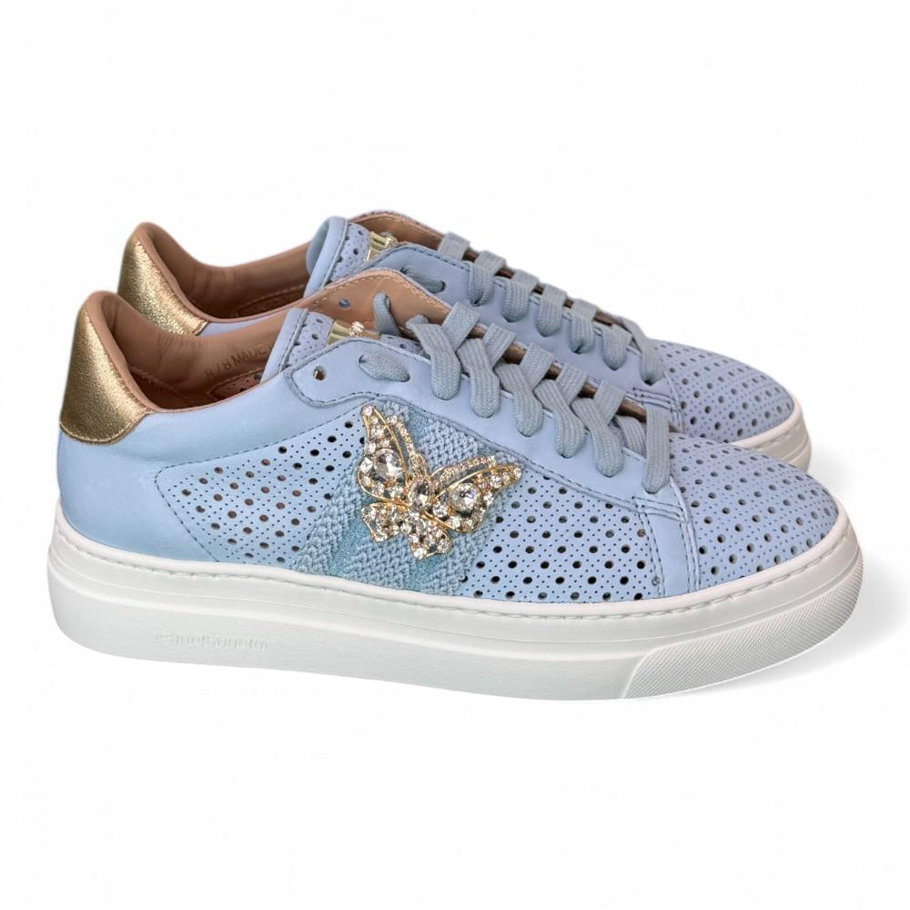 Sneaker Stokton Diva nappa celeste 