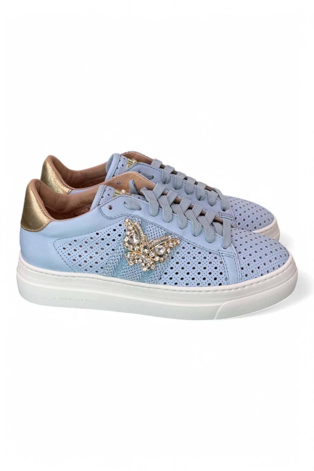 Sneaker Stokton Diva nappa celeste 