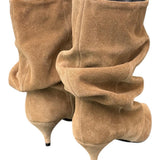Stivaletto pieghe The icona suede taupe 
