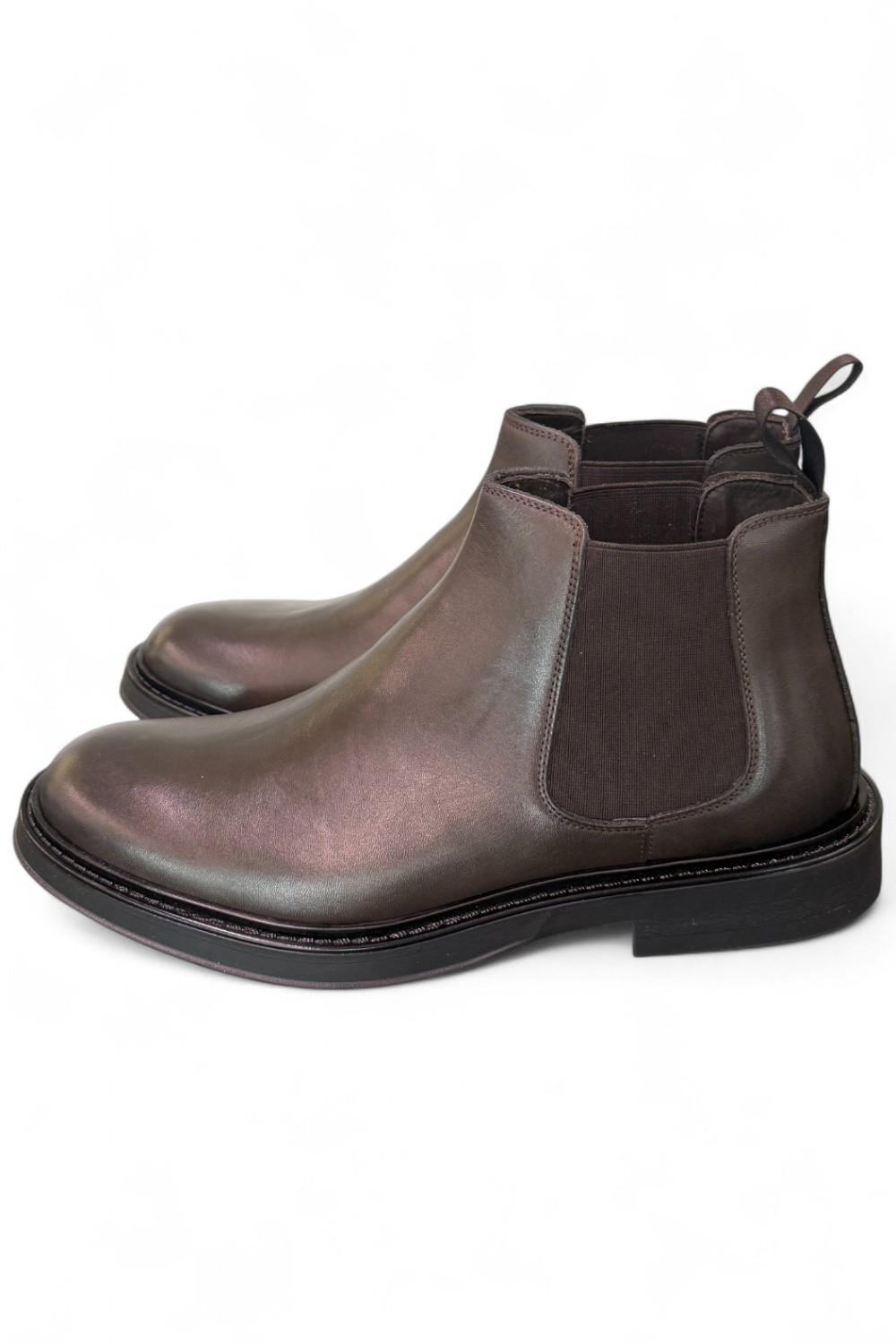 Stivaletto beatles pelle testa di moro Dino Draghi<BR/> 