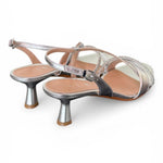 Sandalo strass laminato argento Albano<BR/> 