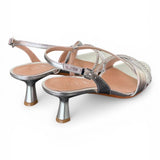 Sandalo strass laminato argento Albano<BR/> 