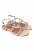 Sandalo intrecci strass white Bibi Lou