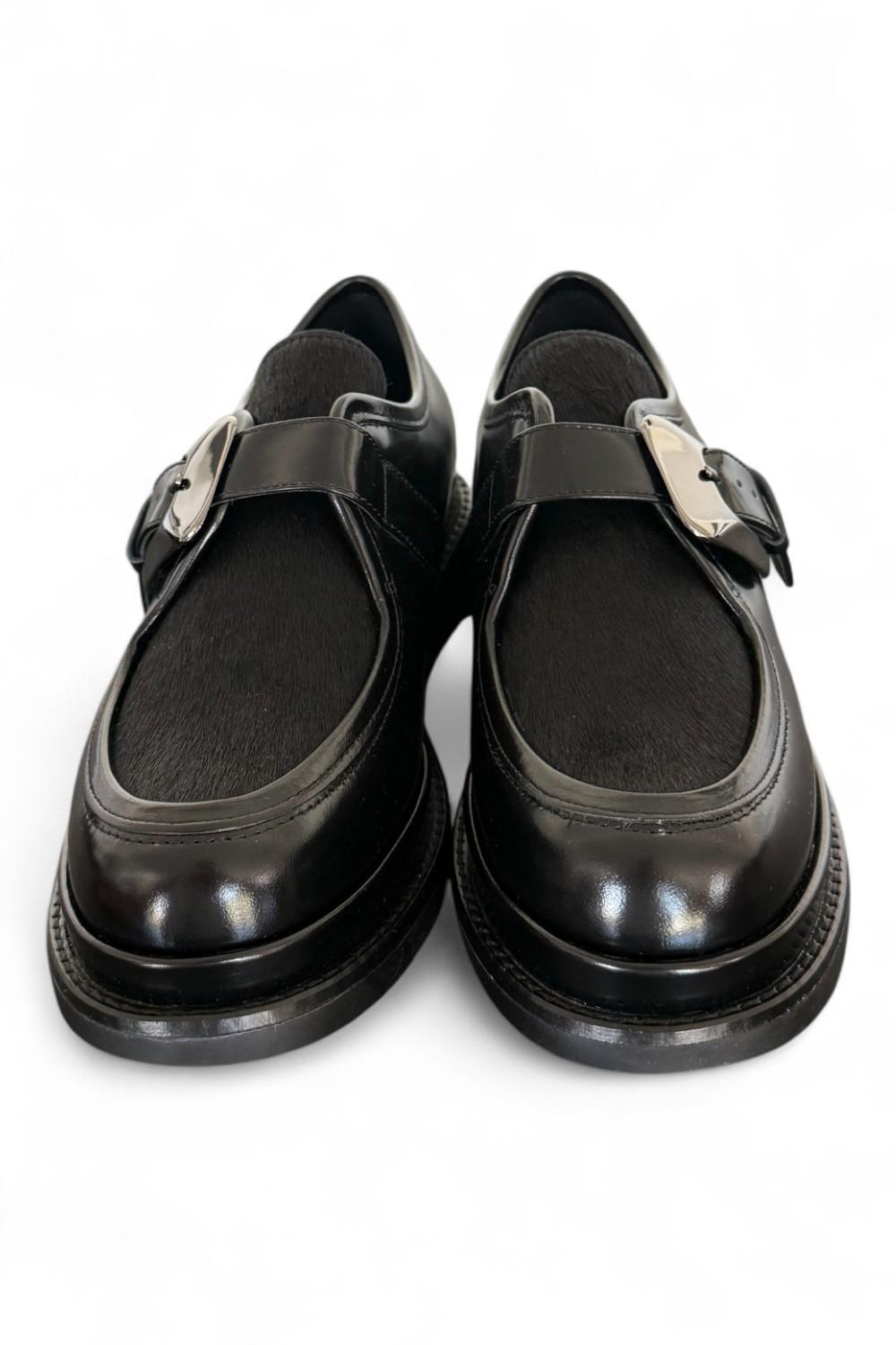 Mocassino ingegnere fibbia nera Zanon 