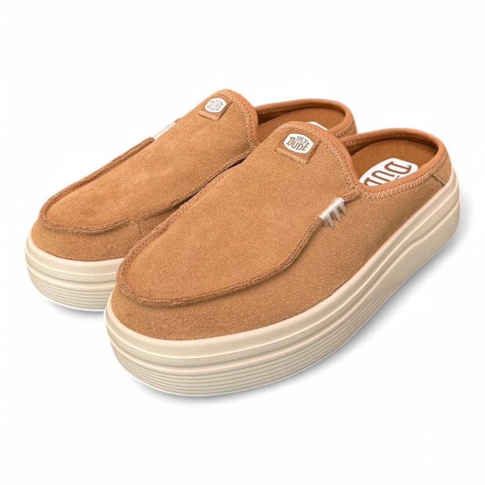 Sabot Hey Dude Austin Lift suede cuoio<BR/> 