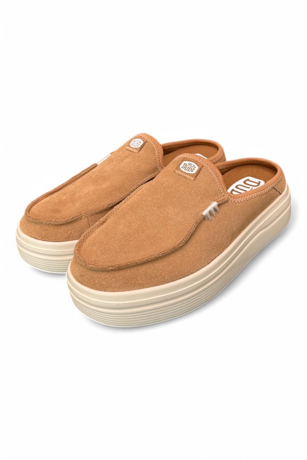Sabot Hey Dude Austin Lift suede cuoio<BR/> 