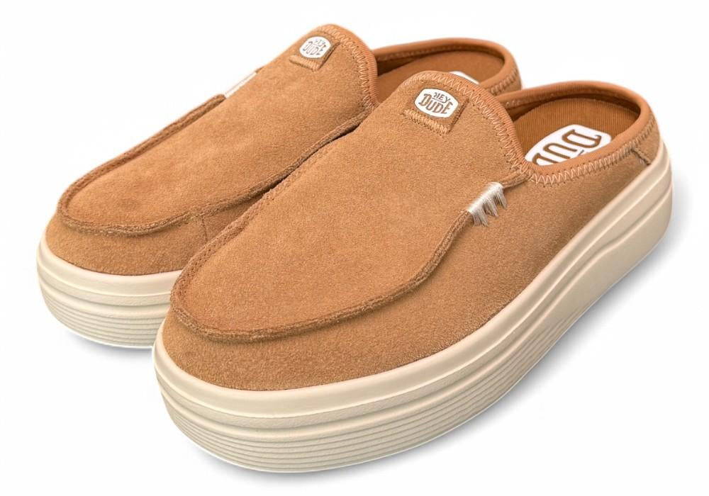 Sabot Hey Dude Austin Lift suede cuoio<BR/> 