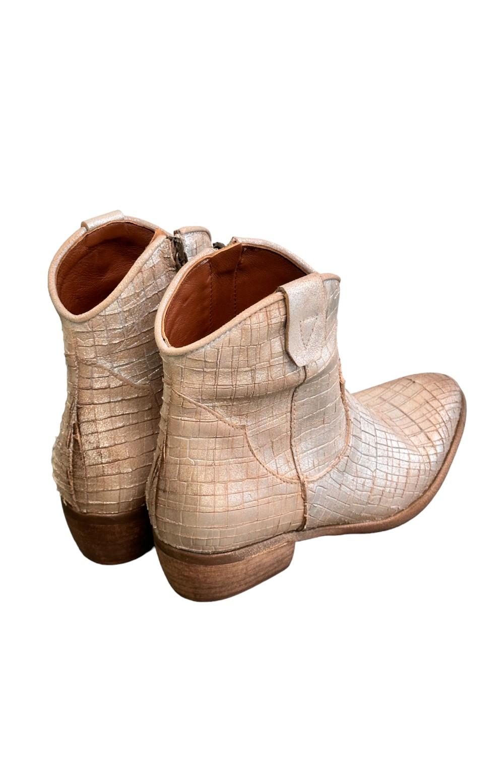 Stivaletto texano intagliato argento Zoe 