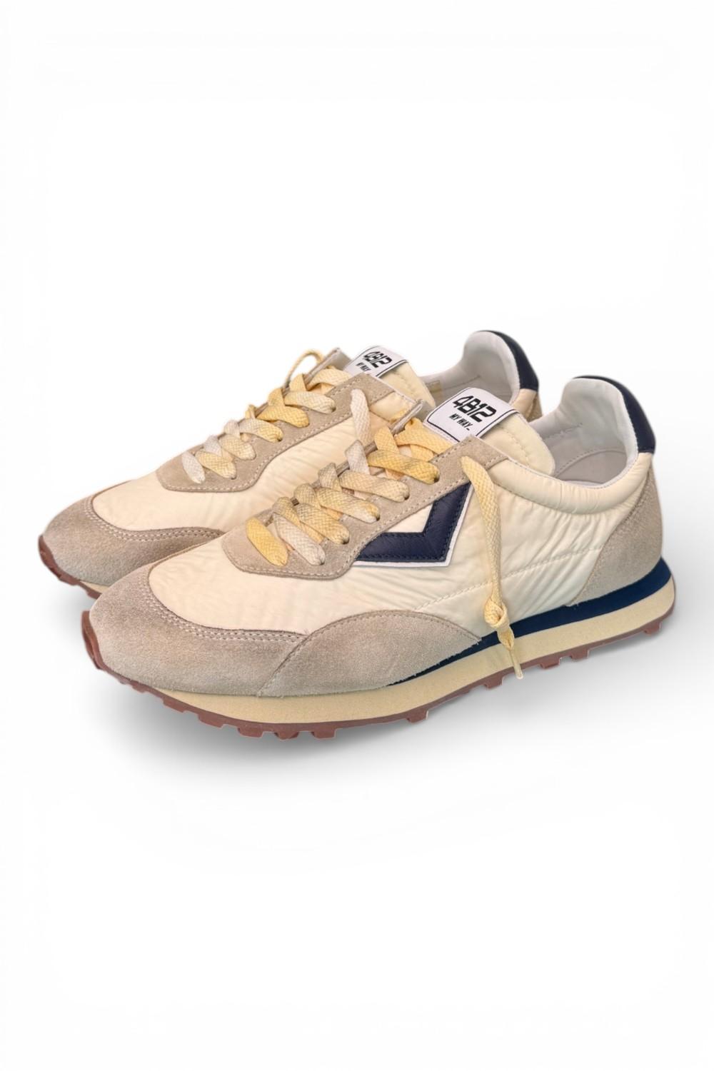 Sneaker uomo 4B12 Vintage Run beige blu 