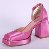 Mary Jane in raso fuxia Brando semiaperto 