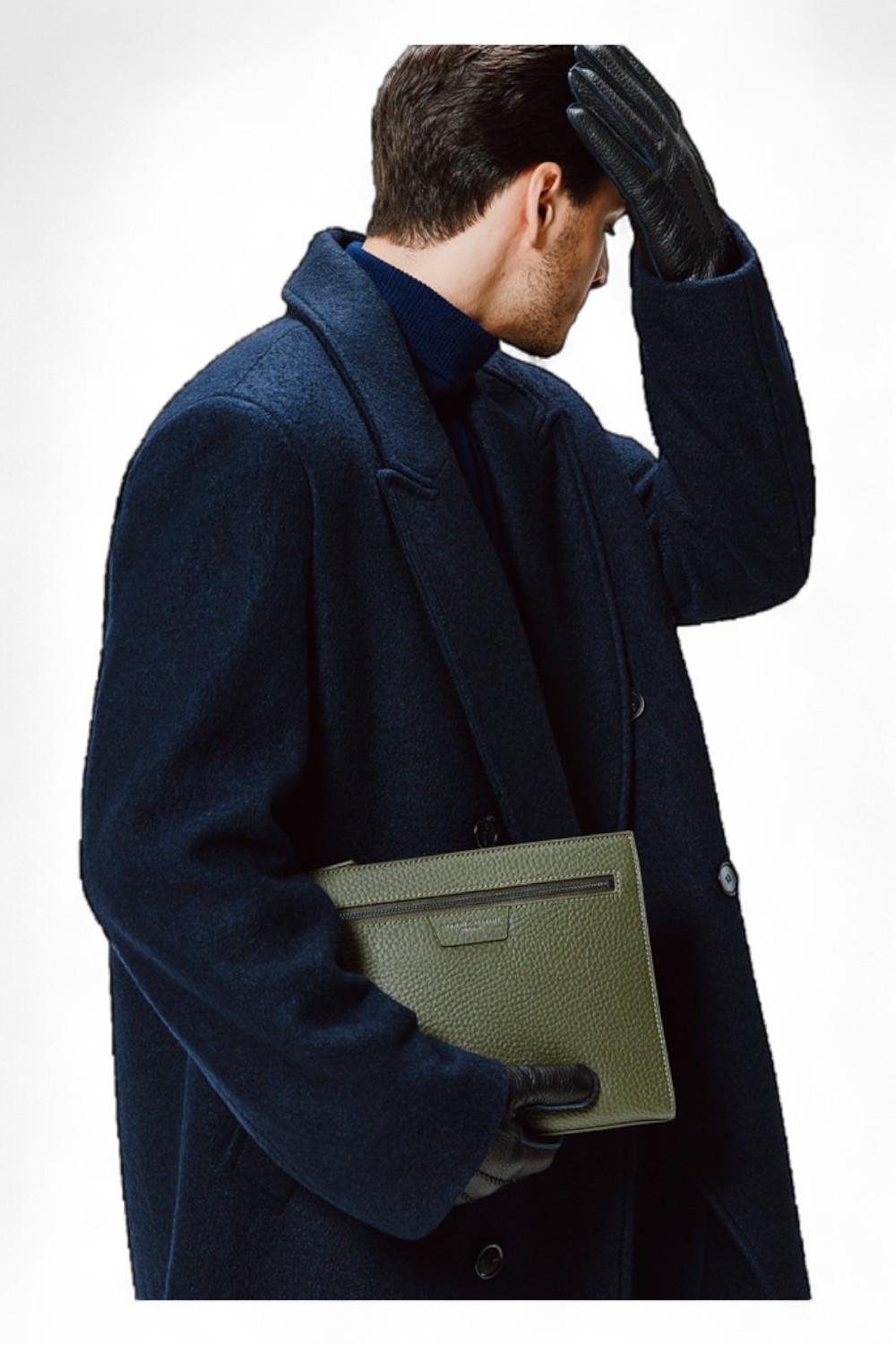 Pochette uomo donna pelle nera Gianni Chiarini 