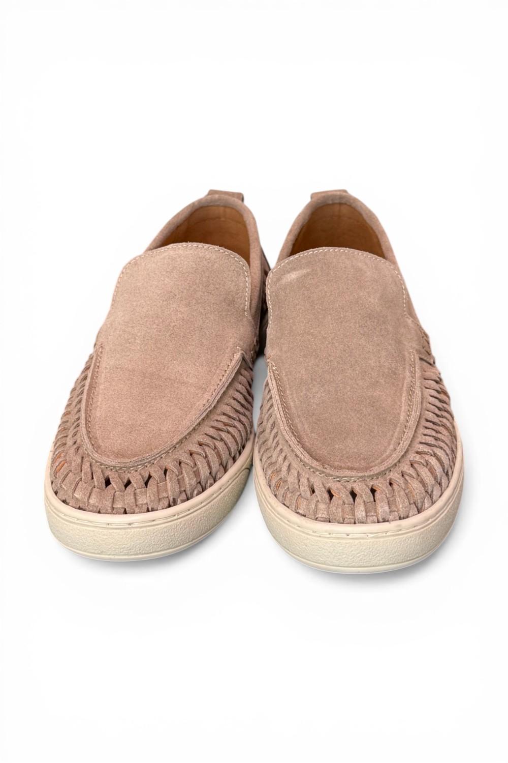 Mocassino cassetta suede intreccio beige Pawelks<BR/> <BR/> 