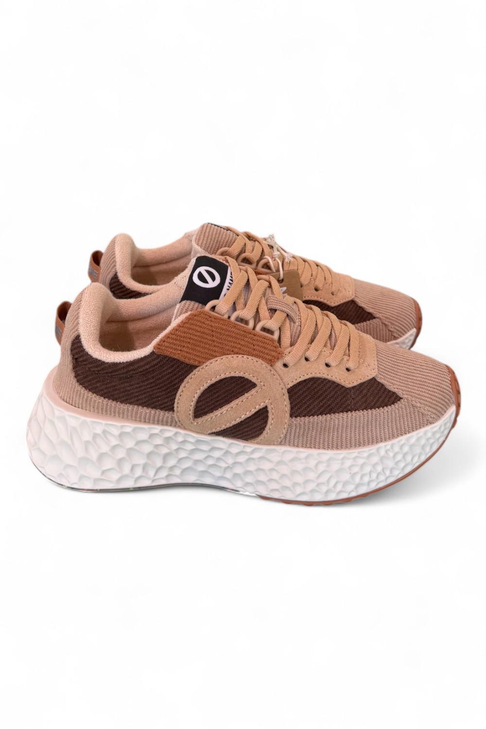 Sneaker donna Carter No Name velluto multicolor marrone 