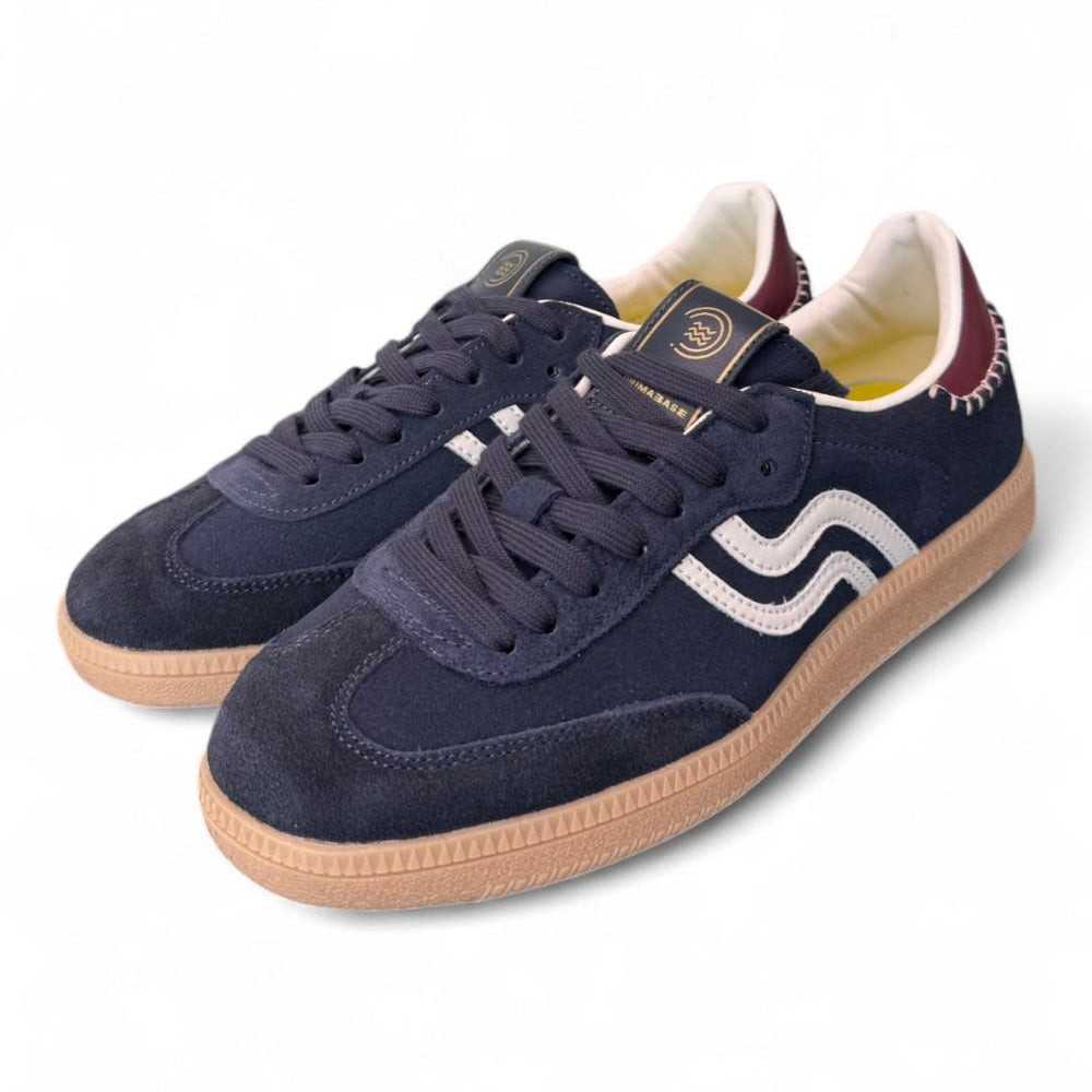 Sneaker uomo low suede blu Primabase <BR/> 