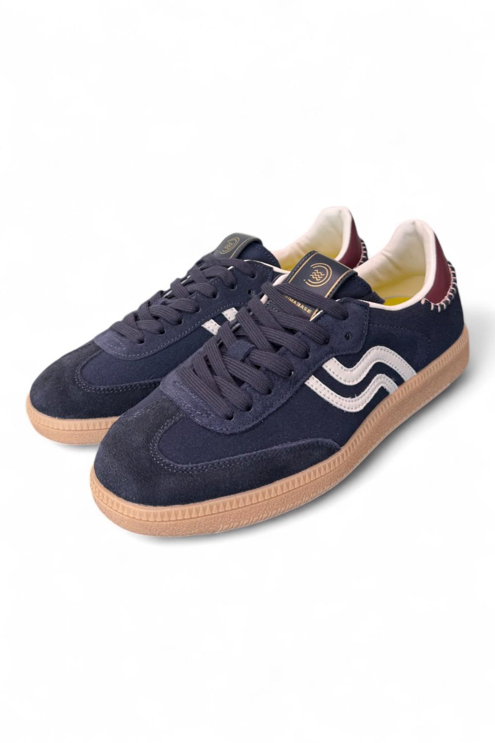 Sneaker uomo low suede blu Primabase <BR/> 