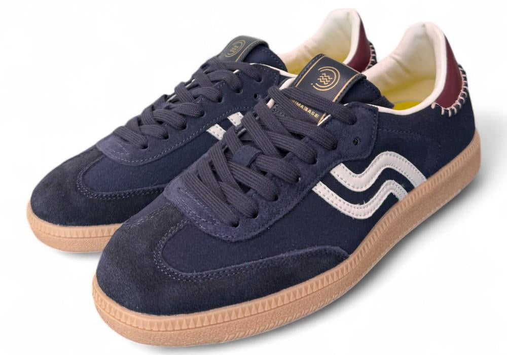 Sneaker uomo low suede blu Primabase <BR/> 