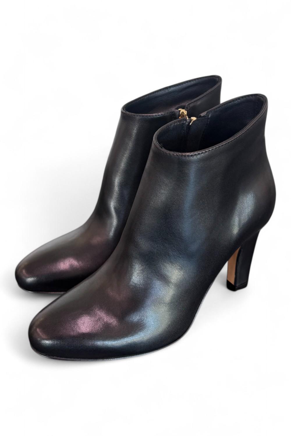Stivaletto zip T80 pelle nera Elisa Lanci<BR/> 