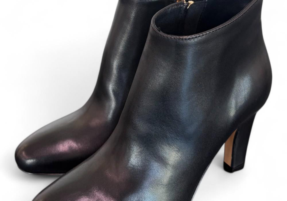 Stivaletto zip T80 pelle nera Elisa Lanci<BR/> 