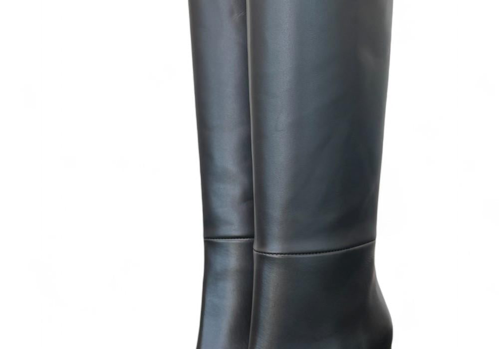 Stivale tubo nappa nera T90 Bianca Di<BR/> 