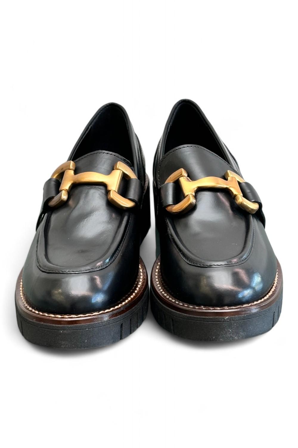 Mocassino accessorio pelle nera Anima 