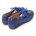 Scarpa barca suede bluette Antica Bottega<BR/> 