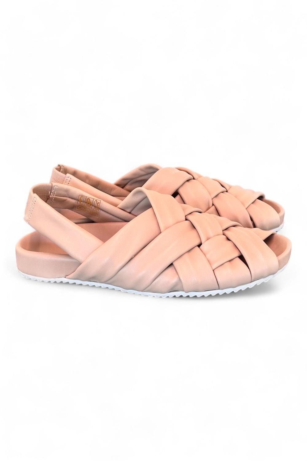 Sandalo flat intrecci sabbia Patrizia Bonfanti 