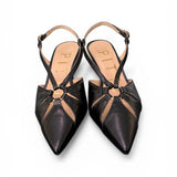 Slingback pelle nera T50  Matteo Pitti 