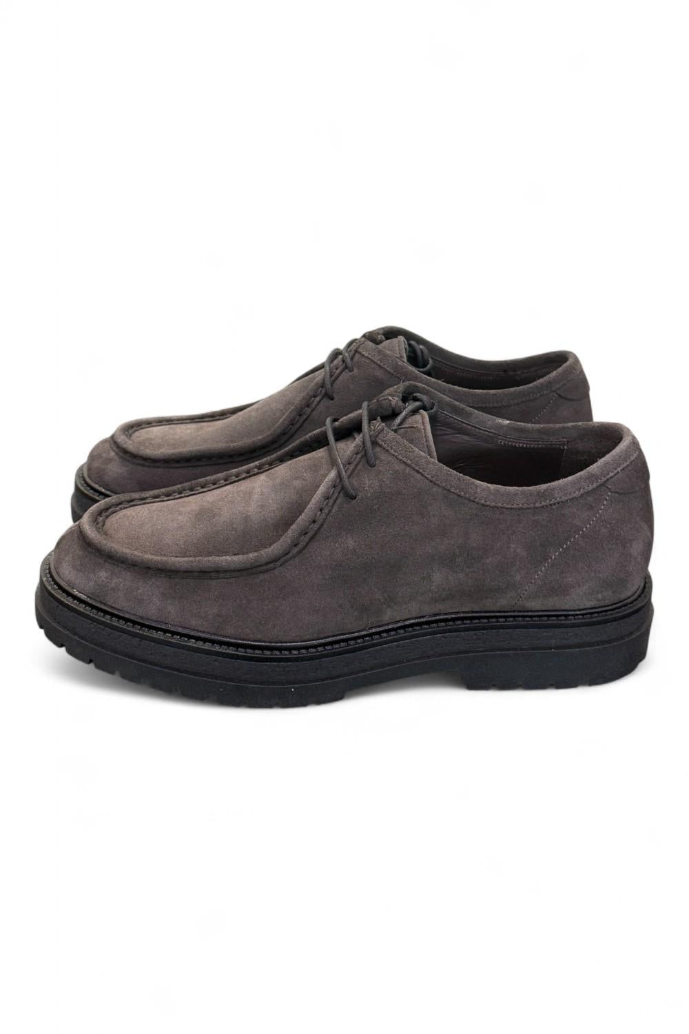 Allacciato ingegnere suede grigio Dino Draghi<BR/> 