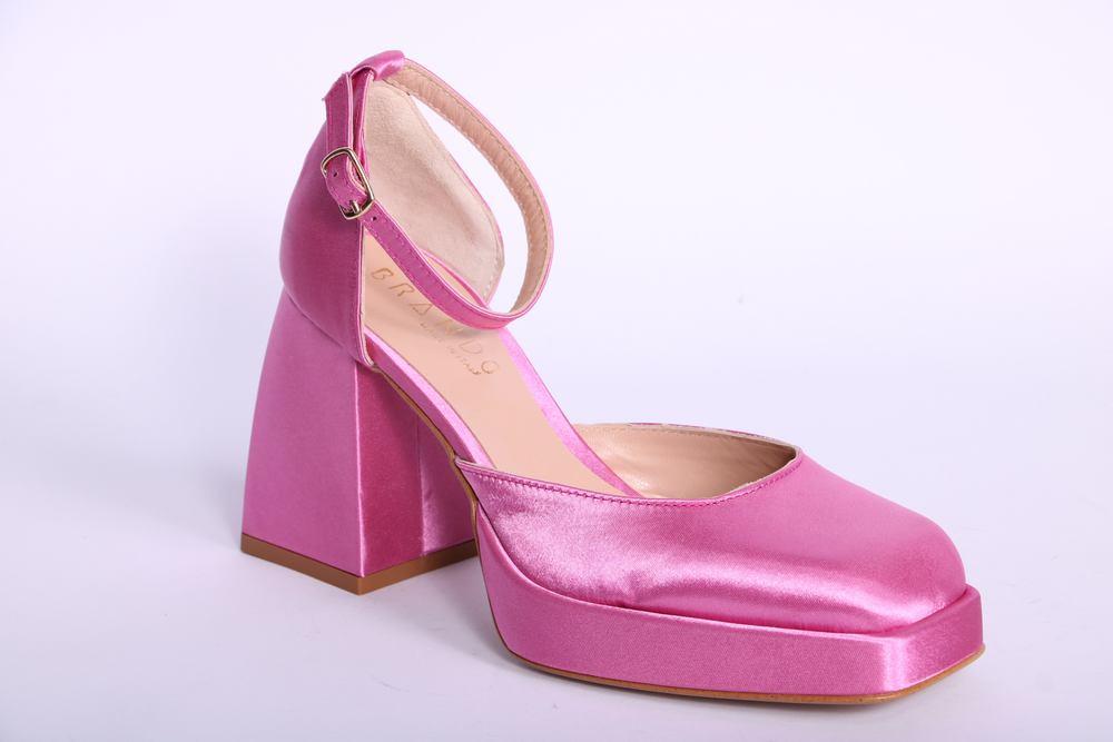 Mary Jane in raso fuxia Brando semiaperto 