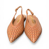 Slingback microborchie cuoio Janet<BR/> <BR/> 