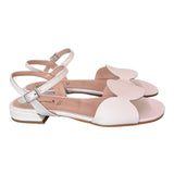 Sandalo cerchi pelle latte Glam<BR/> 